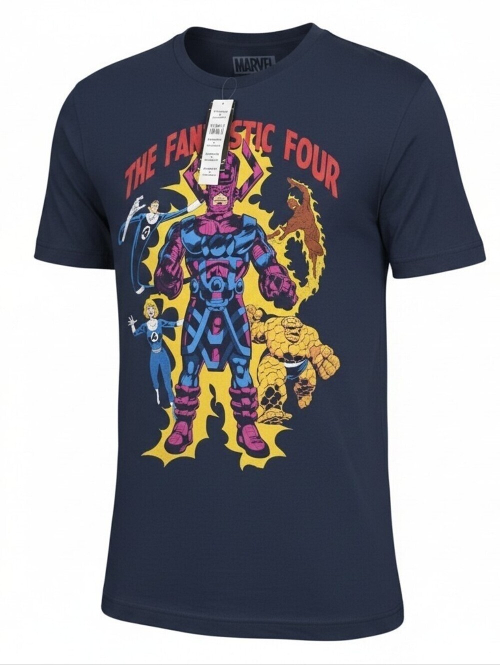 Marvel Navy Short Sleeve Fantastic Four Men's Graphic Tee, Large- New
